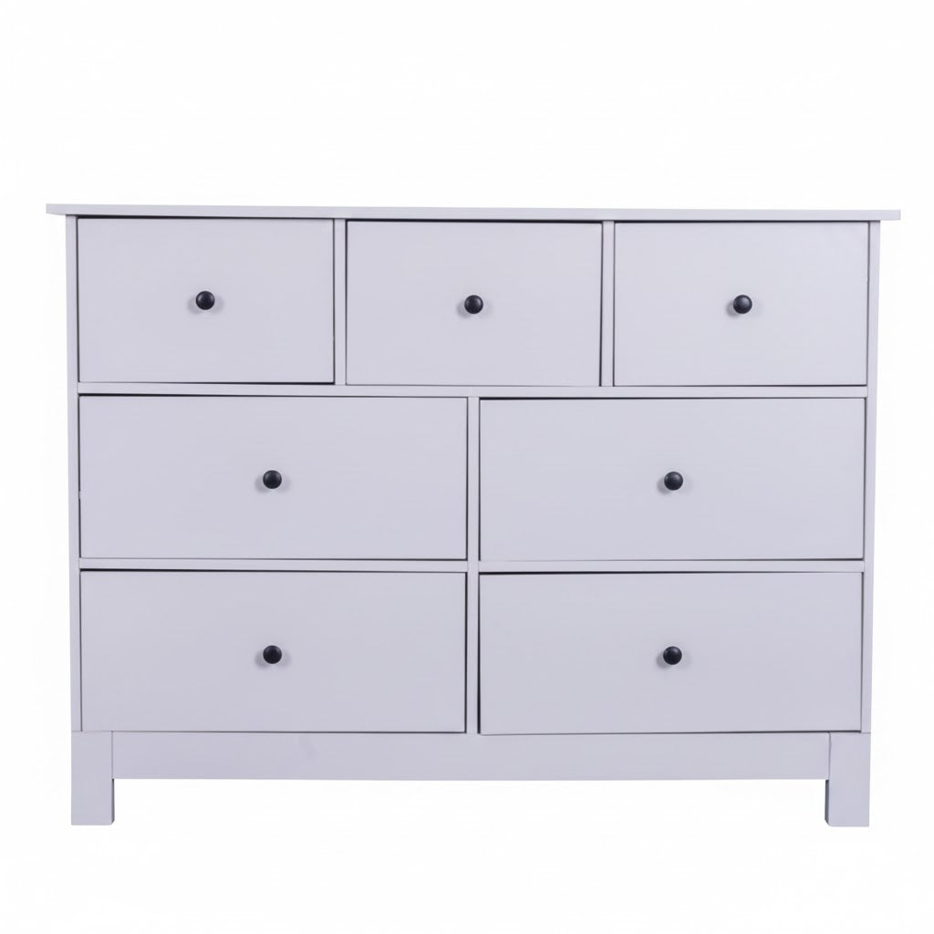 'Pamela' Chest of 7 White Drawers