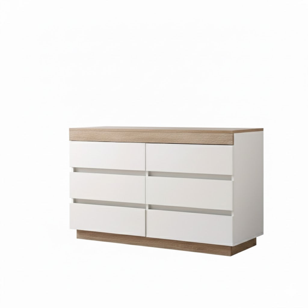 PERMAX 6 drawer set white + wood (new)