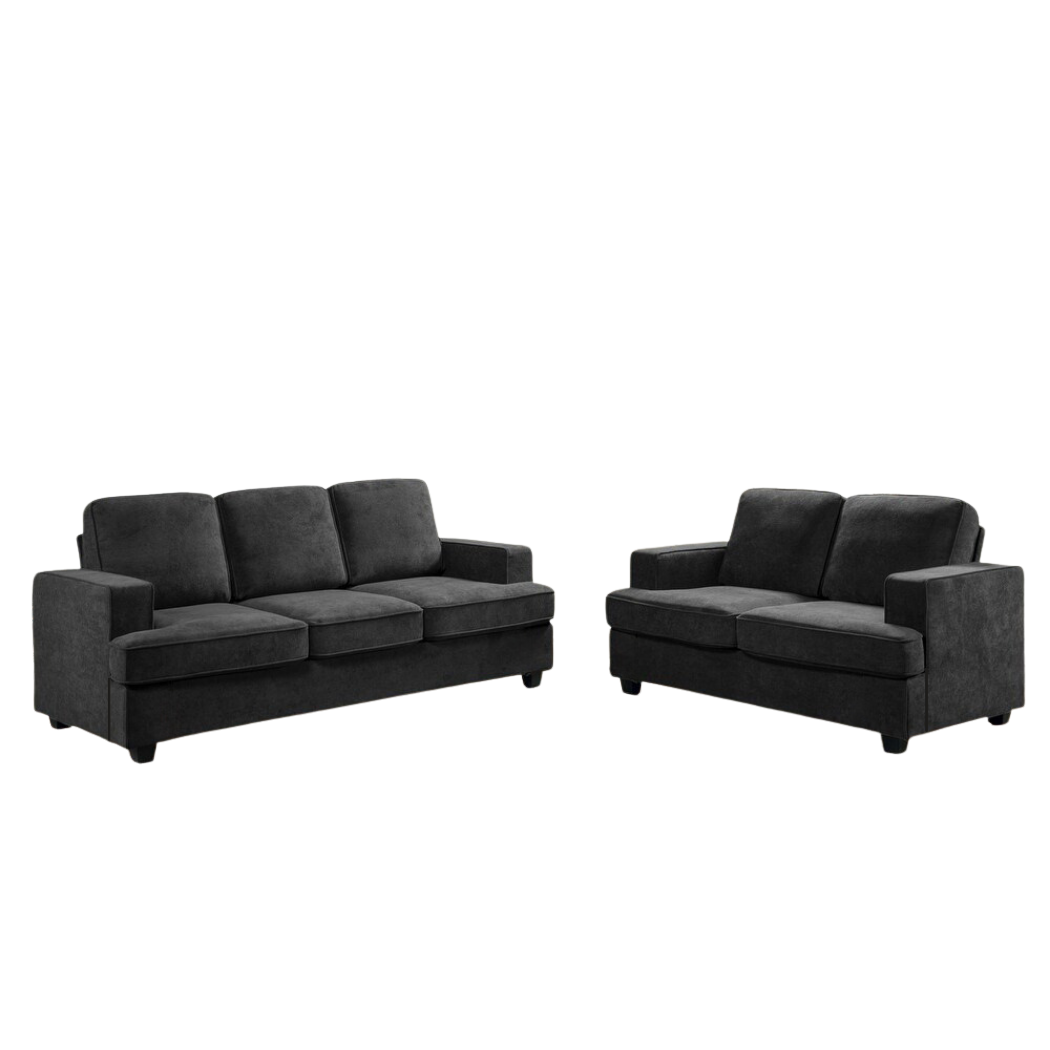 Pycroft  2+3 Seater Sofa Set Dark Grey