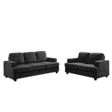 Pycroft  2+3 Seater Sofa Set Dark Grey