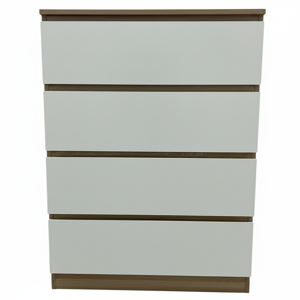 Rielly Light Oak + White Chest of 4 Drawers