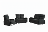 SX Black Polyester Recliner 1+2+3 Seaters Sofa Set