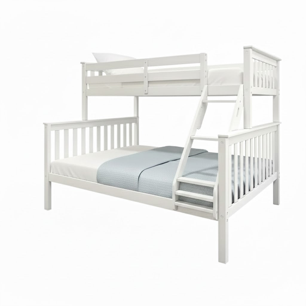 Torino Triple Bunk Bed White Single on Double