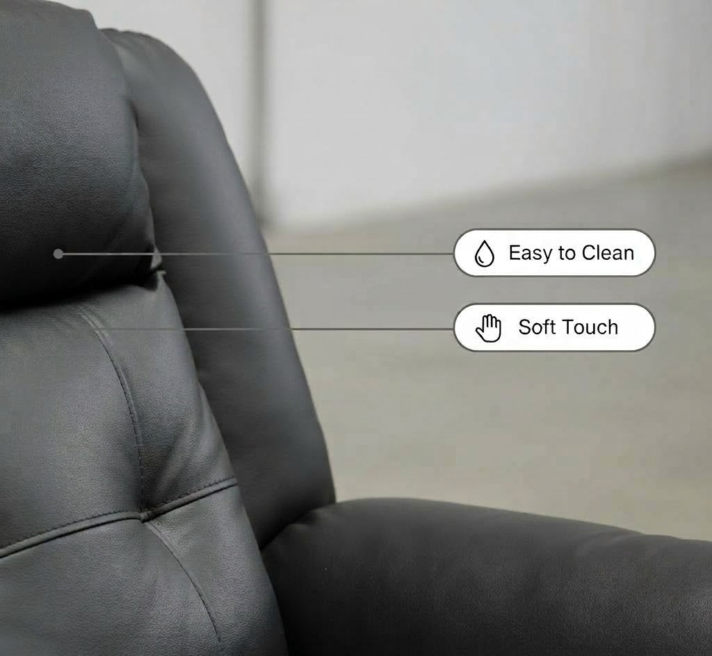 Volt Electric 1 Seater Recliner PVC Black