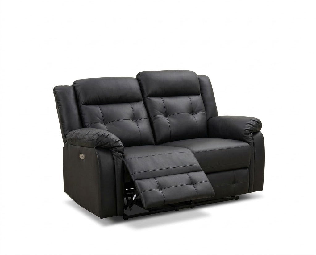 Volt Electric 2 Seater Recliner PVC Black