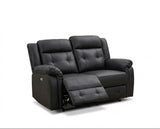 Volt Electric 2 Seater Recliner PVC Black