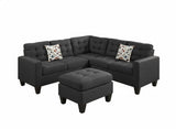 Woodley Sectional Reversible Sofa Dark grey (Laf Loveseat+Raf Loveseat & Ottoman)