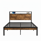 Platform Bed Frame With USB Ports Double