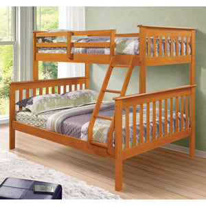 Torino Honey Color Single on Double Kids Bunk Bed Frame