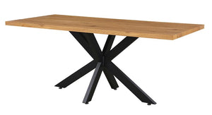 Malia Natural wood color with Metal legs Dining Table