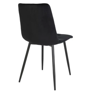 Middelfart Dining Chairs In Black Velvet With Black Steel Legs (4PICS)