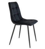 Middelfart Dining Chairs In Black Velvet With Black Steel Legs