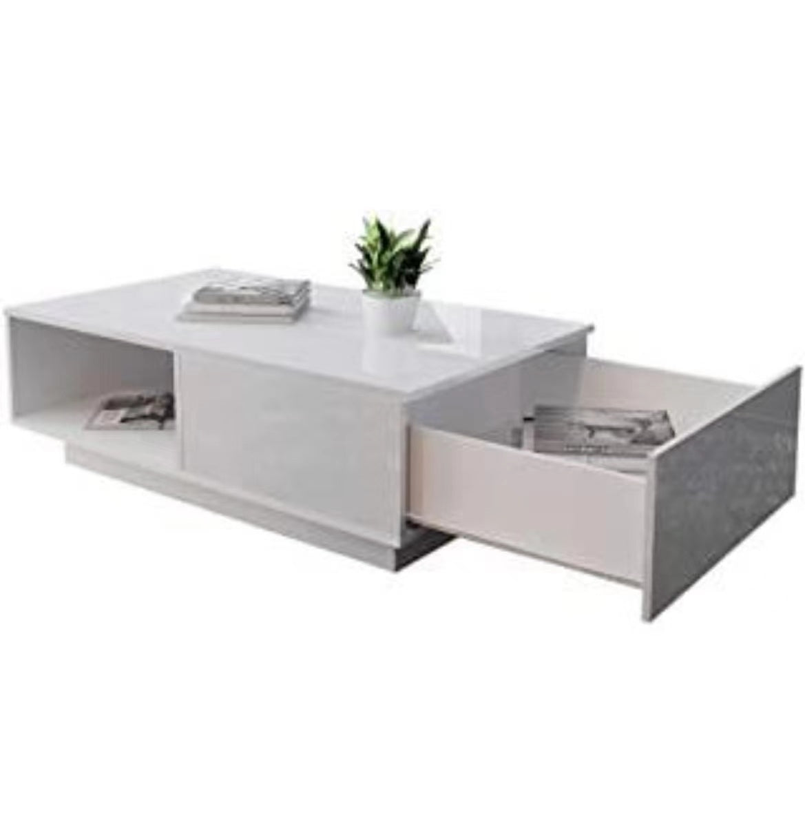 'Romote' White Gloss Coffee table with RGB LED Lighting