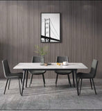 'Berlynoak' Dining Table with Marble-color Top (1.6m)