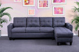 'Ostro' Reversible Corner Sofa With Cup Holder (Dark Grey)