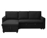 'Hogan' L Shape Sofa Bed with Storage (Black)