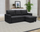 'Hogan' L Shape Sofa Bed with Storage (Black)