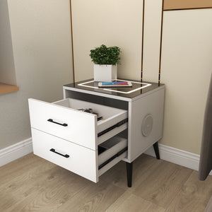 MLCT105 WHITE SMART BEDSIDE TABLE