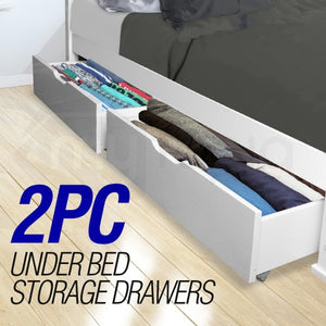Coates White solid Pine under bed Storage Drawers