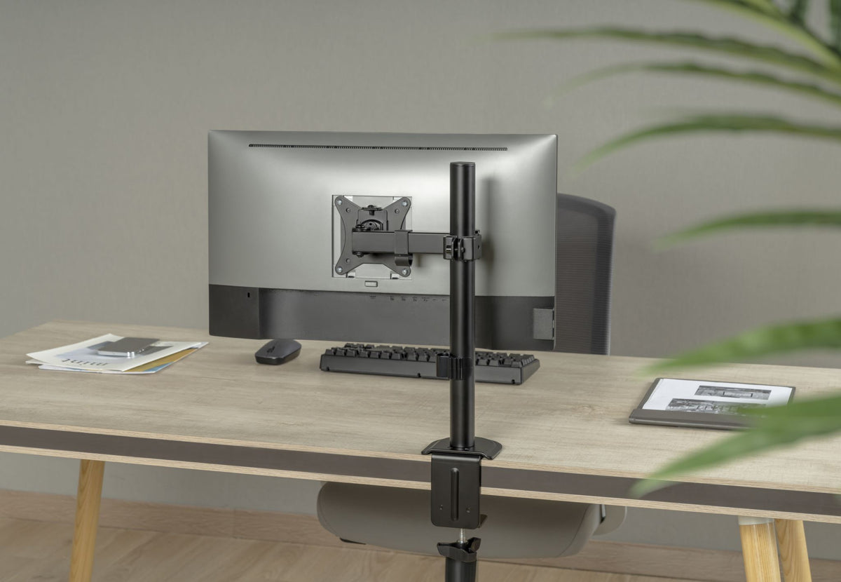 Lockable Monitor Mount Locktight Single-Monitor steel articulating mount – sue-e furniture