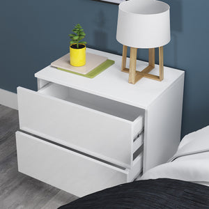 Zion RGB LED Bedside Table White Gloss