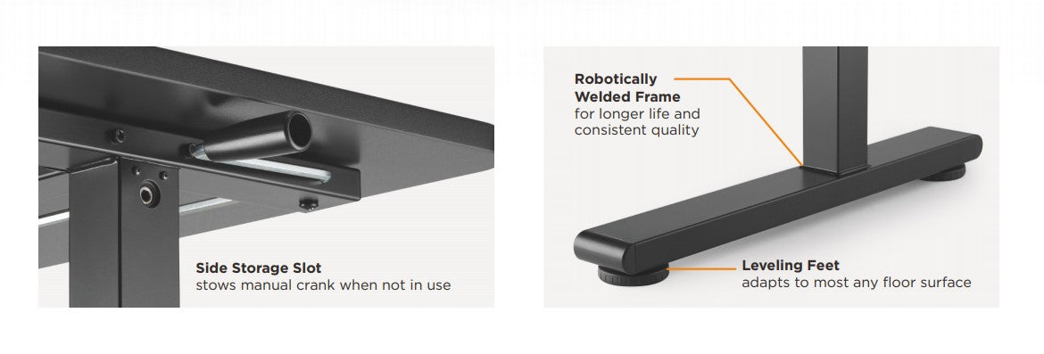 Ergomax Manual Sit Stand Computer Desk White