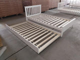King-Single White Solid Wood Trundle Bed