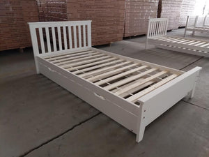 Single White Solid Wood Trundle Bed