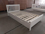 King-Single White Solid Wood Trundle Bed