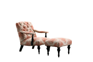 Montrose Flower Pattern Chair with Ottoman
