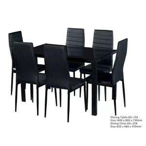 Classic Temper Class Dining Table+6 Chairs (7pcs)