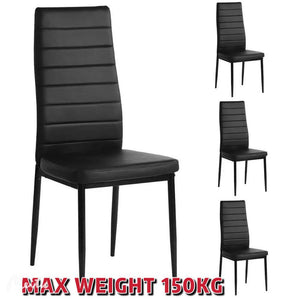 Buxton Black PU Leather Dining Chair *6 Chairs