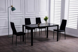 Classic Temper Glass Dining Table with Chair