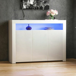 Panana' 3-door High Gloss Entertainment Unit with LED light(7colors)