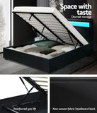 Torby Bed Frame with storage and LED Light (Black/White)