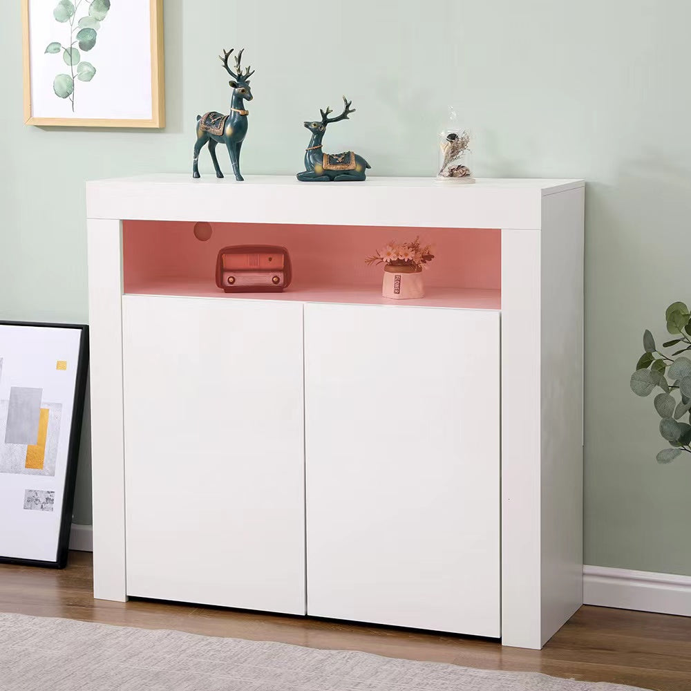 Panana' 2-door Side Cabinet with LED light (7colors)