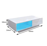 'Romote' White Gloss Coffee table with RGB LED Lighting