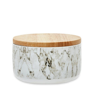 Blyth Marble Canister Large (White & Grey)